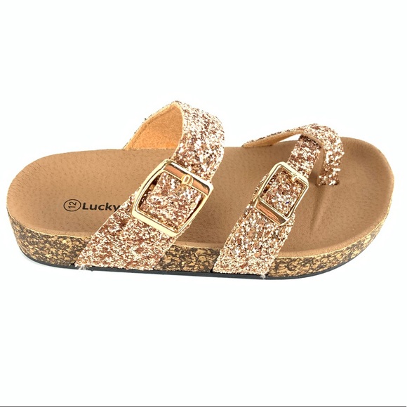 sparkly birkenstock style sandals